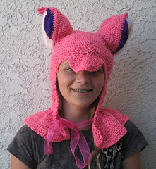 Crocheted Skitty Costume (headpiece)