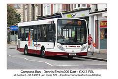 Compass Bus - Dennis Enviro200 Dart - GX13 FSL - Seaford - 30.8.2013