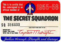 Secret Squadron Membership Card, 1955-56