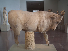 Bull statue in Museum at Olympia