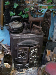 Old Stove, Kettle and Flat Irons