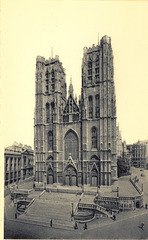 Old postcards of Brussels – St. Gudula Church