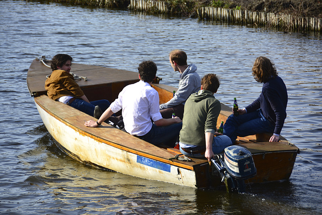 Five men in a boat