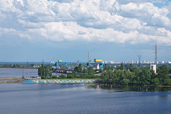 Blick auf dem Kiewer Wasserkraftwerk