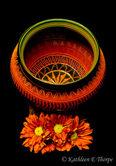 Watchman Navajo Pottery with Autumn Flowers