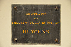 Grave monument of Constantyn and Christiaan Huygens in the Grote Kerk (Big Church) in The Hague