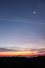 Sunrise, moonset