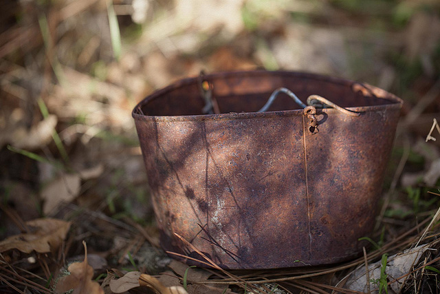 Bokeh Thursday: Rusty and Destroyed Old Pail