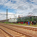 E77 10 vom Eisenbahnmuseum Dresden und E 37 528 der Firma Captrain warten mit einem Güterzug auf die Rückfahrt nach Dresden
