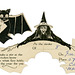 Halloween Party Invitation with Bat and Witch