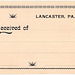 Pluck Art Printery Receipt, Lancaster, Pa., 1890s