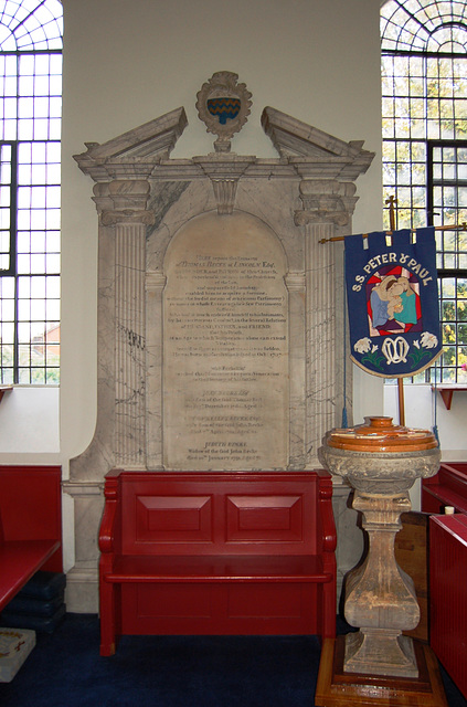 Memorial to Thomas Becke, Saint Peter and Saint Paul, Cherry Willingham, Lincolnshire