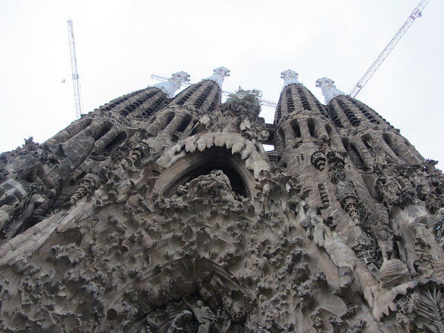 Front of the Sagrada Familia. Construction continues.
