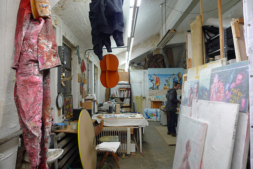Maleratelier in der MATO Fabrik Offenbach. 16.11. 2013