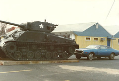 Sherman Tank And 1972 Dodge Charger Rallye