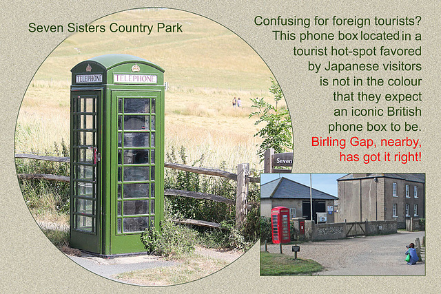 Green phone box - Seven Sisters Country Park - 26.7.2013