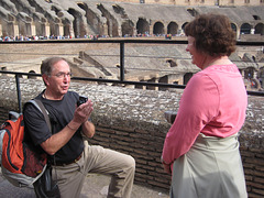 Worst tour moment.  When we got to the Colosseum Mary couldn't find her ticket which I KNEW I had given her earlier but eventually found in my pocket.  This is me begging forgiveness in front of our tour group.
