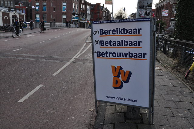 Defaced election poster for the VVD party