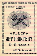 I Print to Please, D. B. Landis, Pluck Art Printery, Lancaster, Pa., 1890s