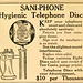Sani-Phone Hygienic Telephone Discs Ad, World Almanac and Encyclopedia, 1912 (Internet Archive)