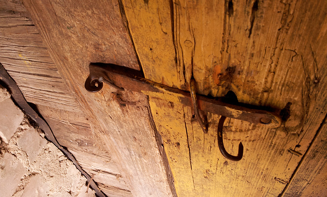 Old doors and latches everywhere
