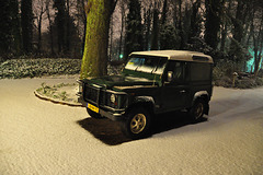 Land Rover in the snow