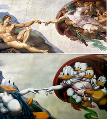 Die Erschaffung Adams von Michelangelo und von Walt Disney Company.  ©UdoSm