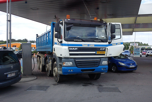 France 2012 – DAF CF lorry at a petrol station in Luxembourg
