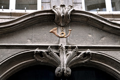 Post horn above a door