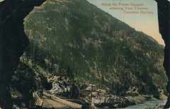 Along the Fraser Canyon, showing Four Tunnels, Canadian Rockies (107,245)