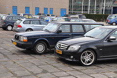 Old Volvo and new Mercedes-Benz