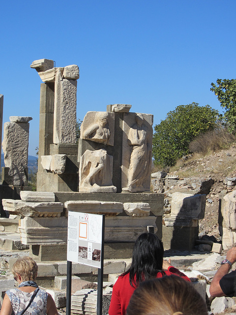 The Memmius Monument, built by Memmius to honor his grandfather and father. They are the characters depected in the stone.