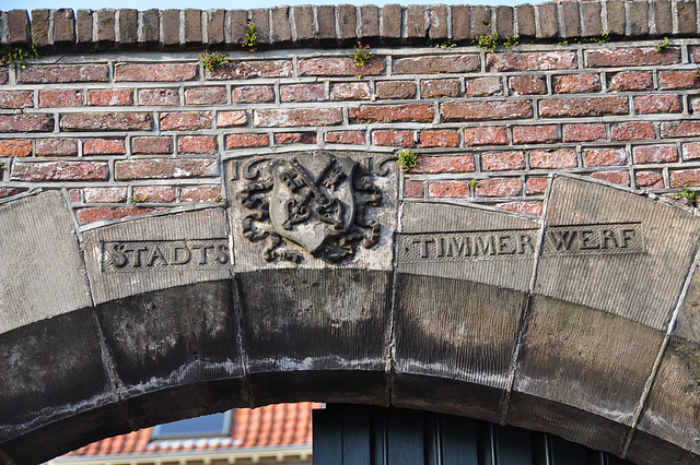 Detail of the gate of the Stadtstimmerwerf (City Carpenter's Yard)