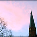 Friedenskirche Hamburg Altona vor dem abendlichen Xaver - Himmel