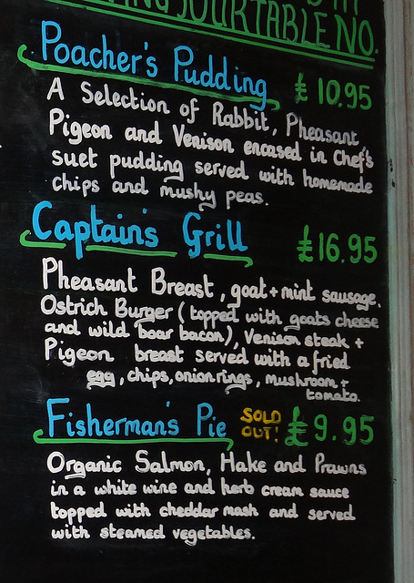 A few things on our local pubs menu