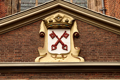 Coat of arms of Leiden on the side of the St. Pancras Church