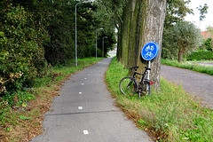 Bicycle path with bicycle