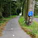 Bicycle path with bicycle