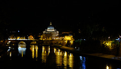 Rome Honeymoon Fuji XE-1 Night Tiber and St Peter's Basilica 1