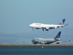 United B747-400s at SFO - 16 November 2013