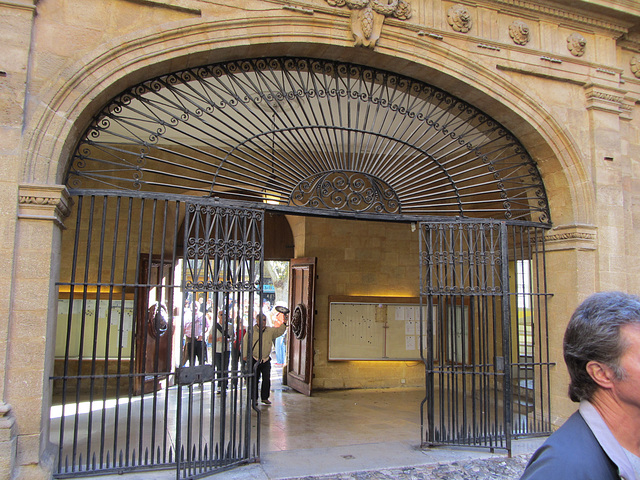 Gate to the city administration building's courtyard