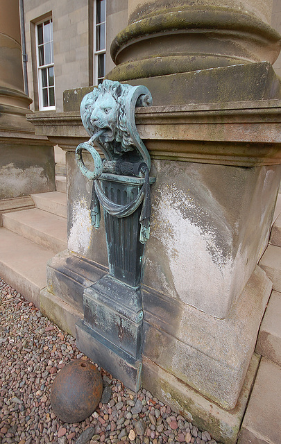 Tethering ring on portico of  Manderston House, Duns, Borders, Scotland