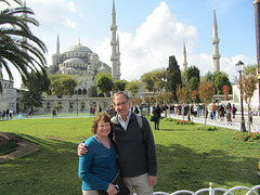 In front of the Sultanahmet  Mosque, the "Blue Mosque"