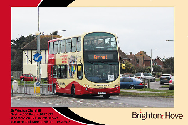 Brighton & Hove Buses no.550 Seaford shuttle - 16.2.2013