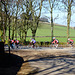 Moorfield crossroads cyclists and shadows