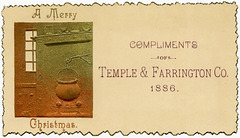 A Merry Christmas, Compliments of Temple & Farrington Co., 1886