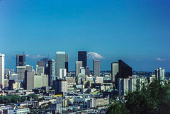 Downtown Seattle and Mt. Rainier 1980 (150°)