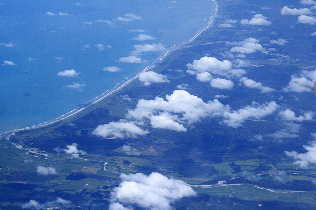 Flying over the west coast of South Island