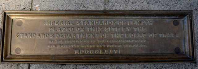 Imperial standards of length plaque