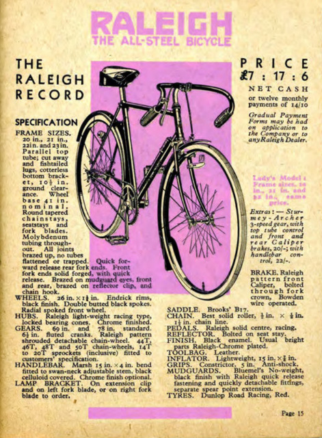 1932 Raleigh Record